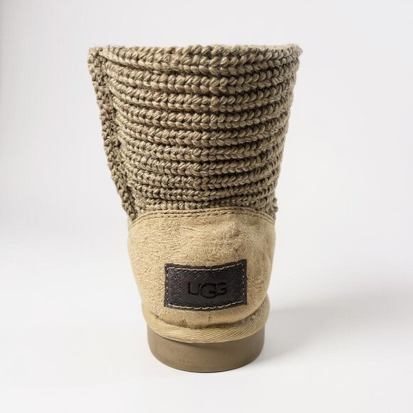 UGG Classic Cardy Shearling Footbed Gray Knit Sweater Boot Women 8 US - Picture 3 of 6